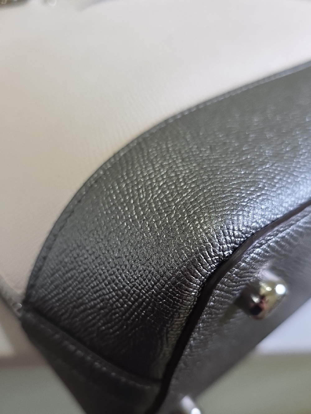 Coach F31074 Large Sierra Colorblock Satchel Chalk/Metallic Silver/SV EUC - Picture 12 of 16